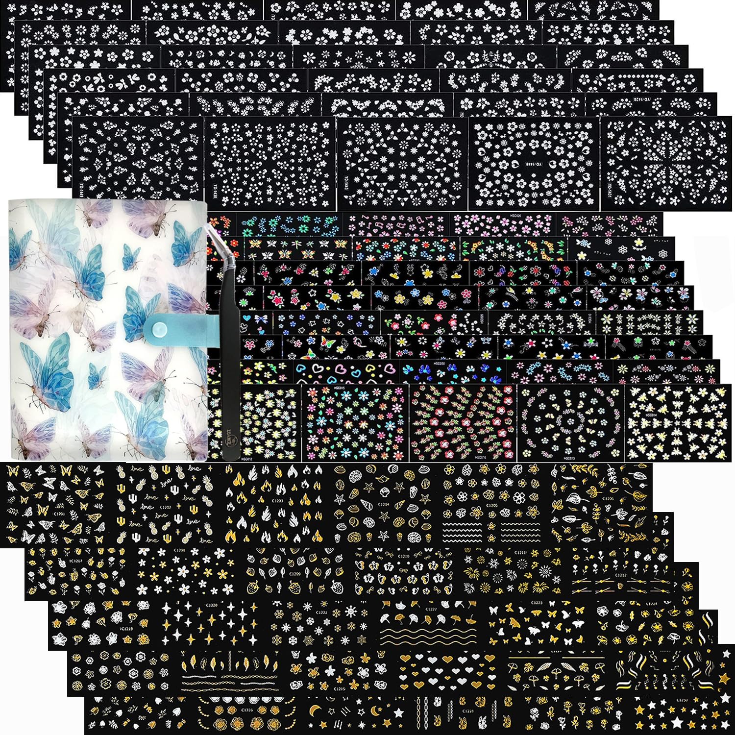 Zoance nail stickers collection front view ready for DIY manicures