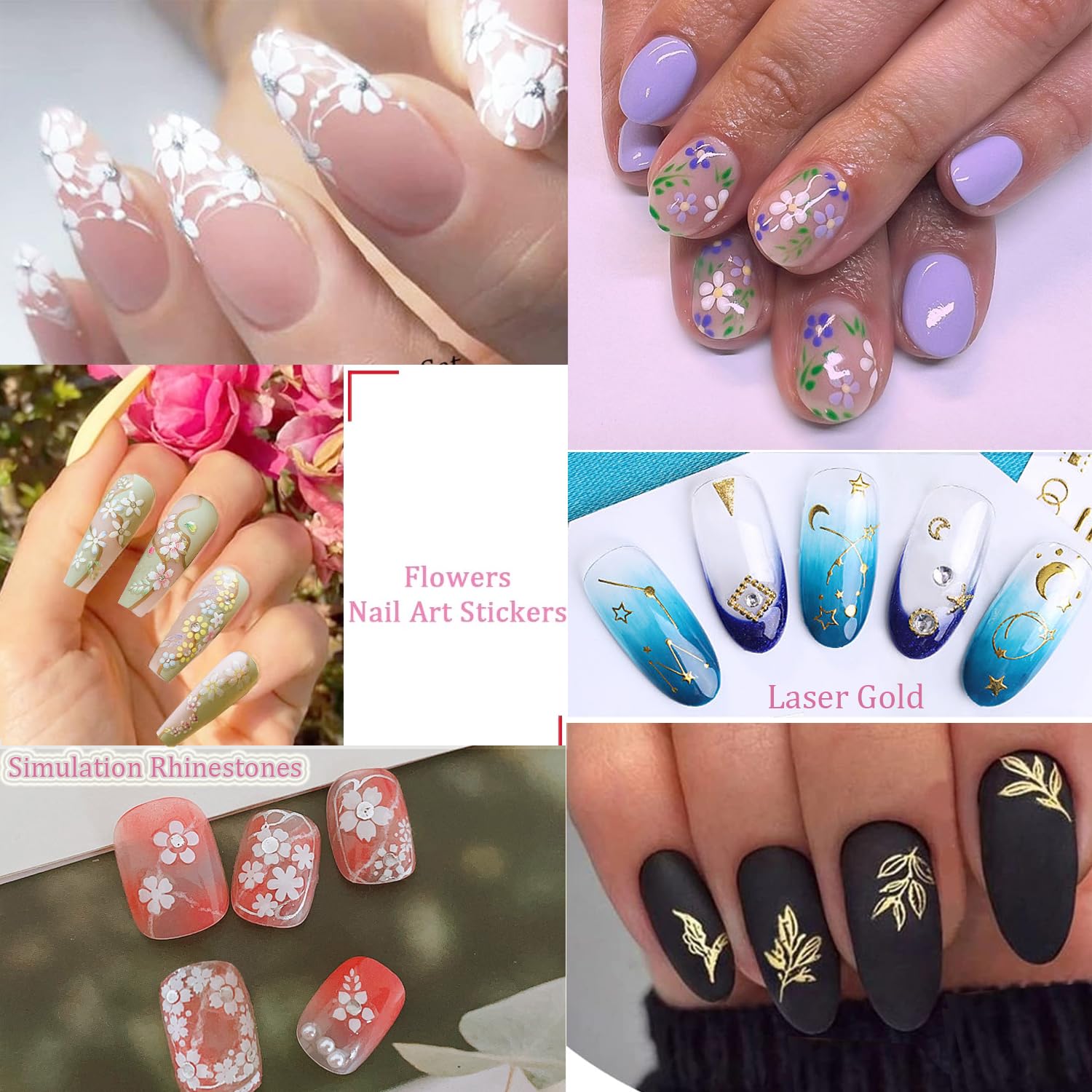 Zoance water transfer decals display delicate patterns for DIY nails