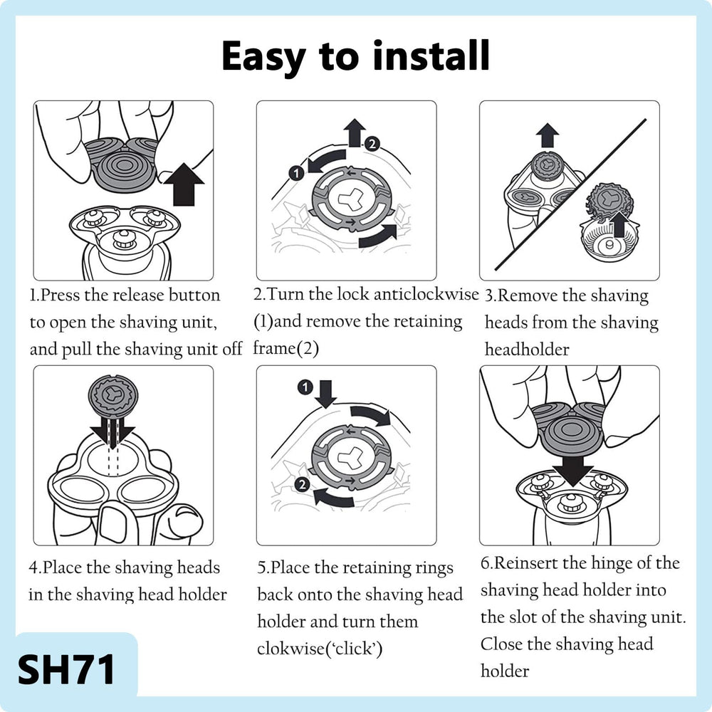 Zoasod SH71 kit includes three heads and brush for convenient maintenance.