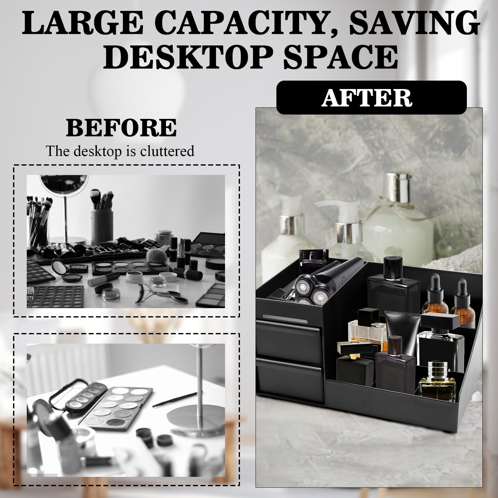 ZOCONE dresser display area keeps your fragrance collection visually accessible.