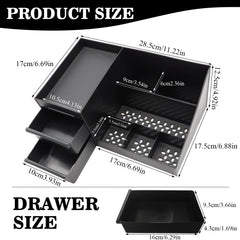 ZOCONE organizer drawer compartments showcase two drawers and seven compartments for tidy storage.