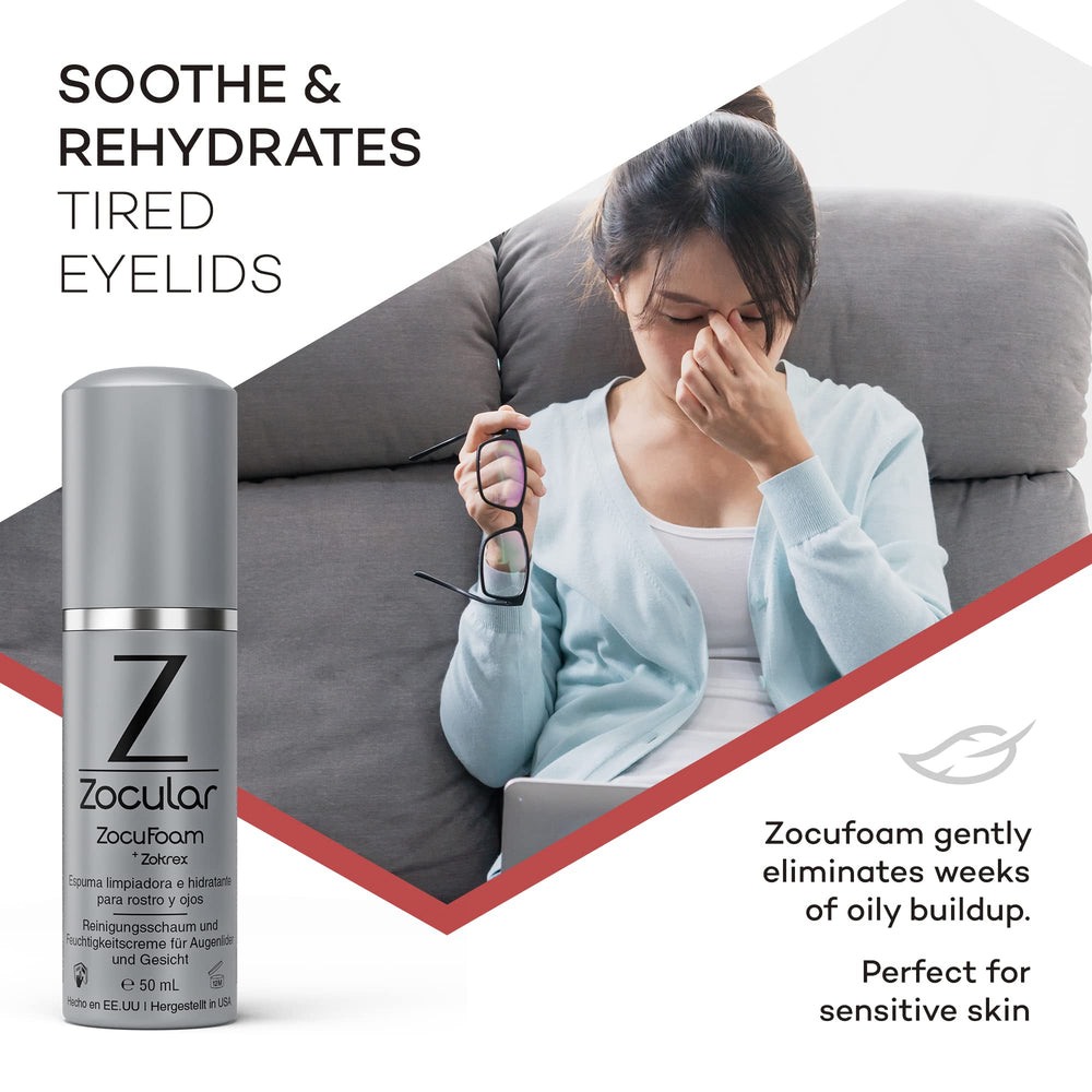 Dry-eye comfort: ZocuFoam may refresh and soothe eyelids after cleansing.