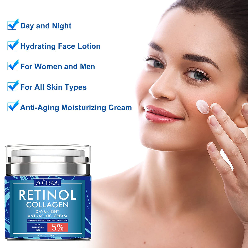 ZOHRAA retinol cream on neck and décolleté area for contour support
