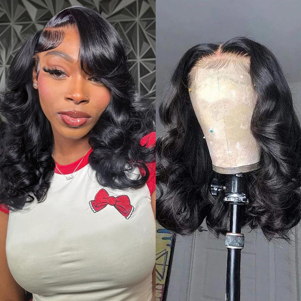 Zojj 14-inch bob wig front view with HD lace for natural parting