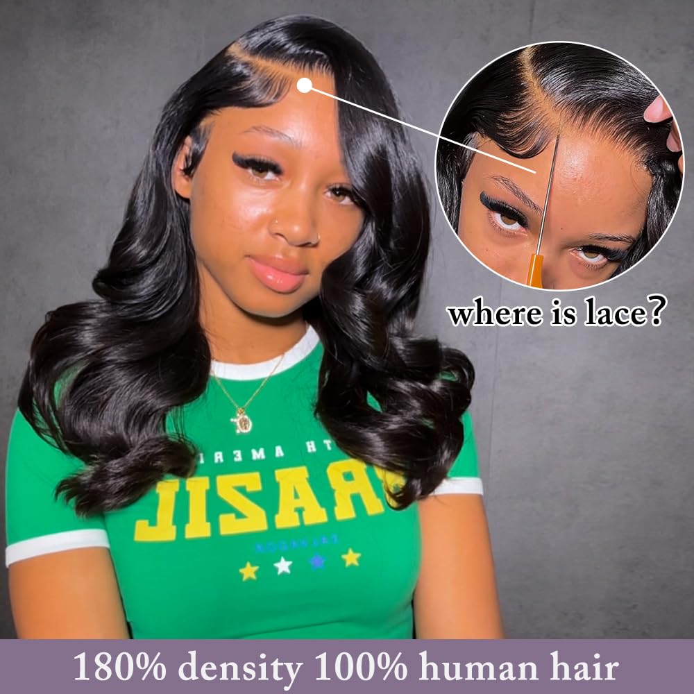 Zojj 14-inch bob wig side view showing full body wave and natural fullness