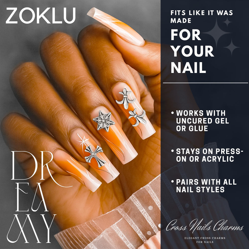 ZOKLU durable nail charms resist wear and keep shine through frequent use.