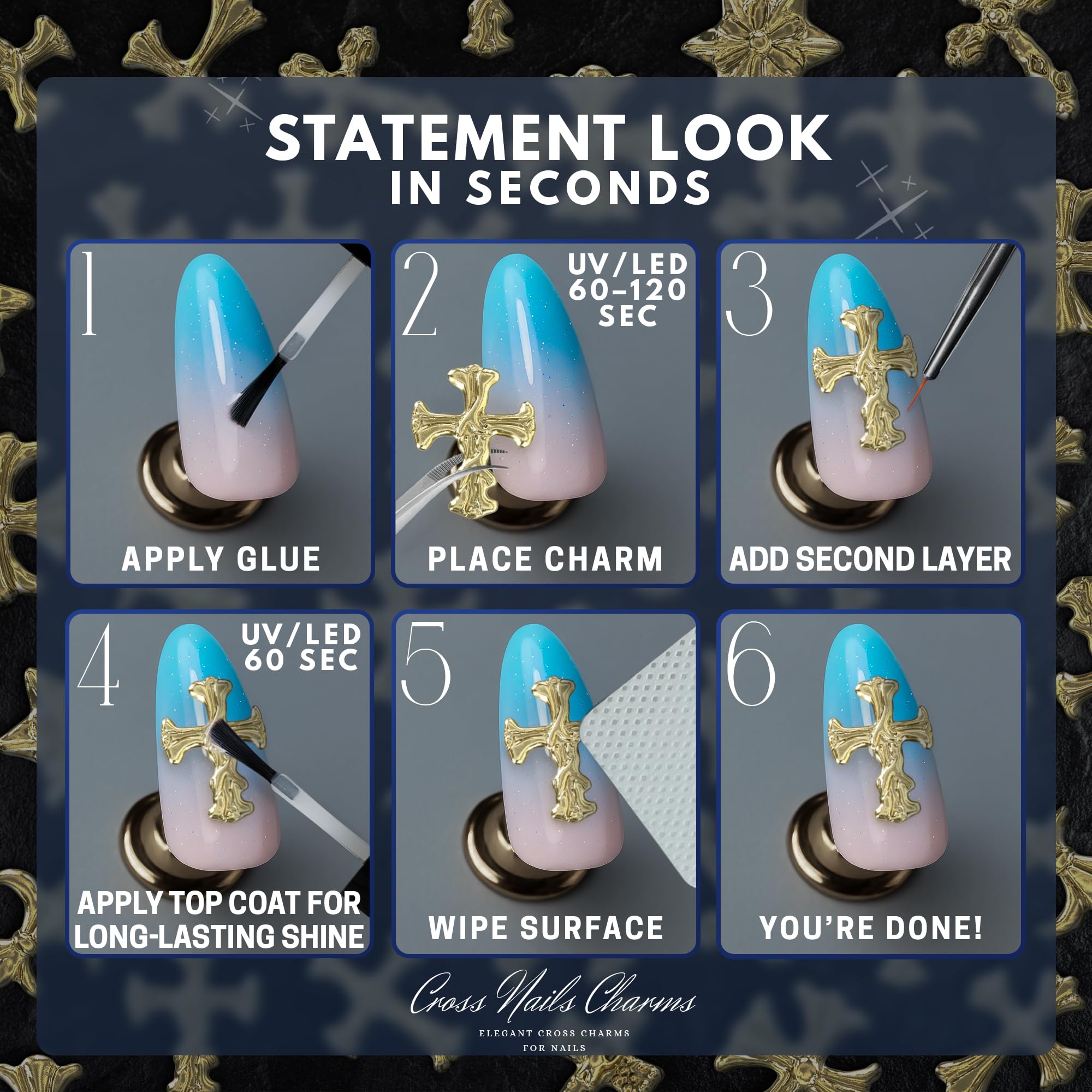ZOKLU nail charms for DIY manicures, salons, and festive nail art ideas.