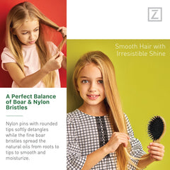 Zollo black boar bristles close-up highlighting moisture distribution to roots.