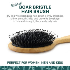 Zollo boar-bristles and nylon-bristles detail for gentle detangling and oil distribution.