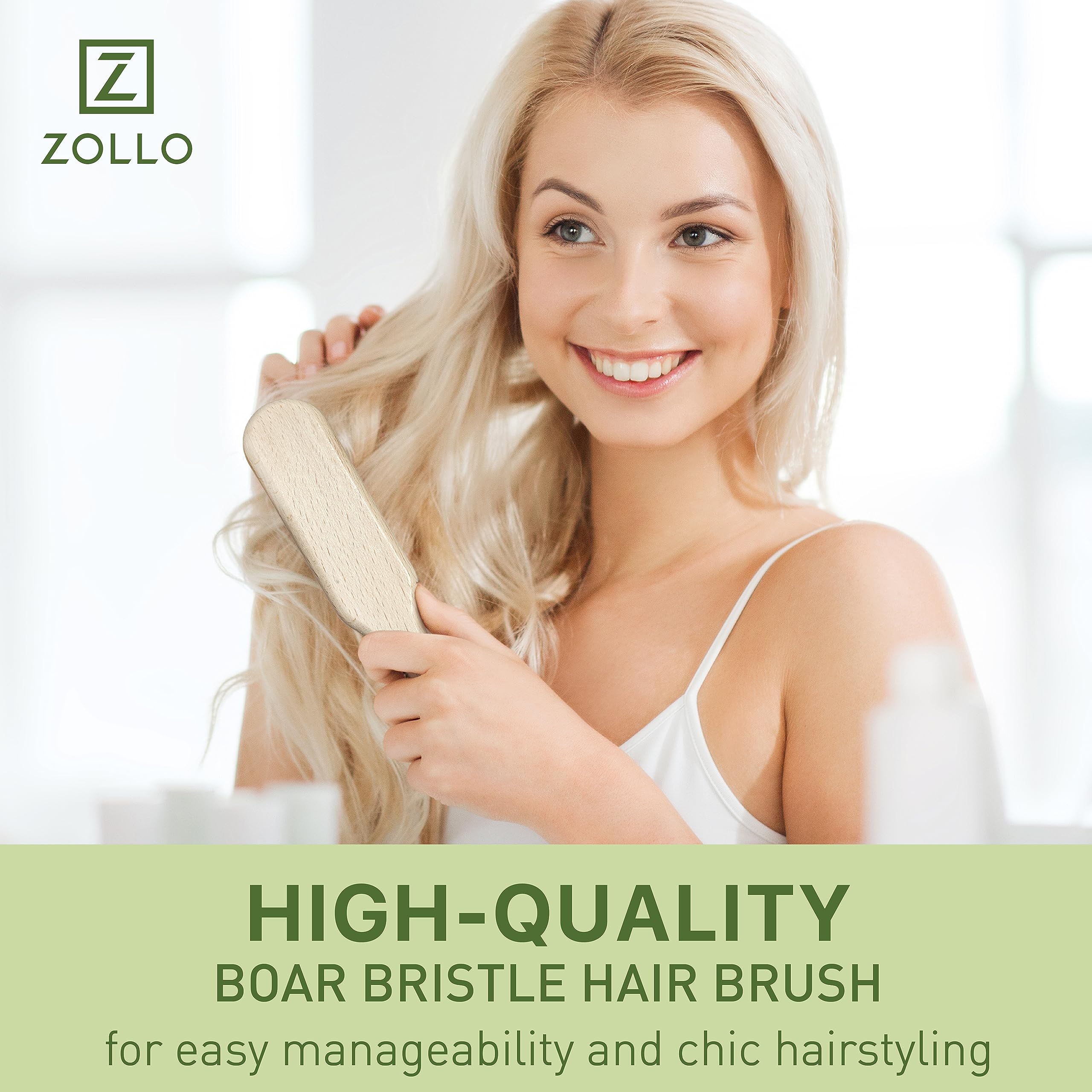 Zollo brush for men women kids suitable for various hair textures demonstration.