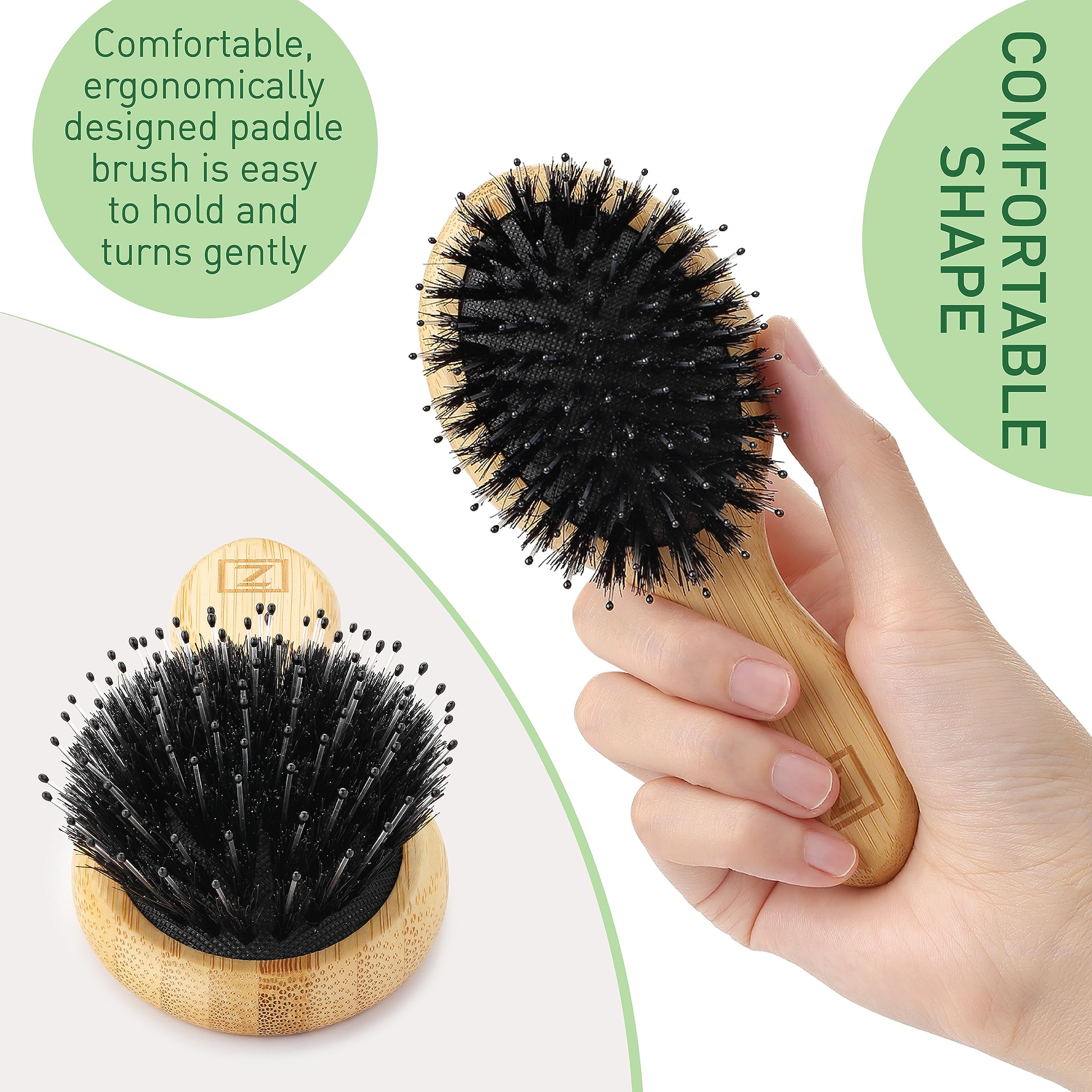 Zollo brush on wet hair demonstrating detangling use-case.
