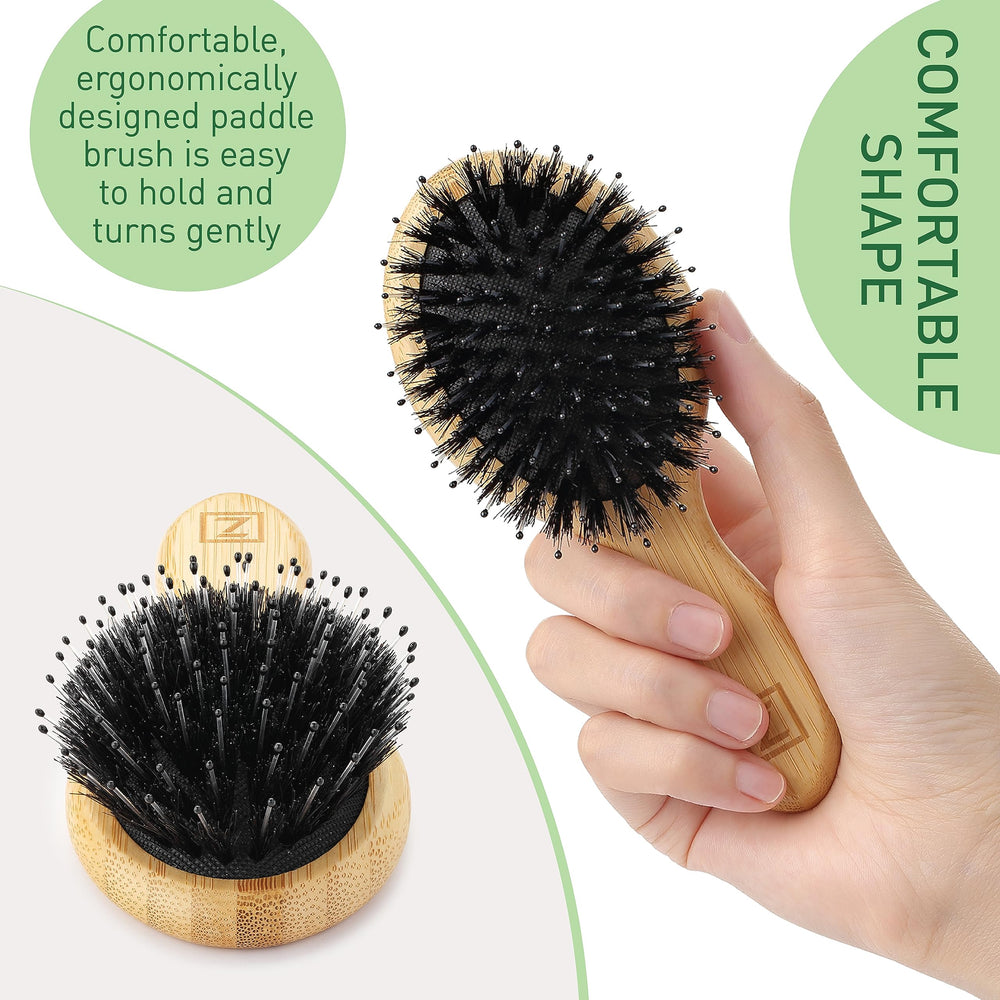 Zollo brush on wet hair demonstrating detangling use-case.
