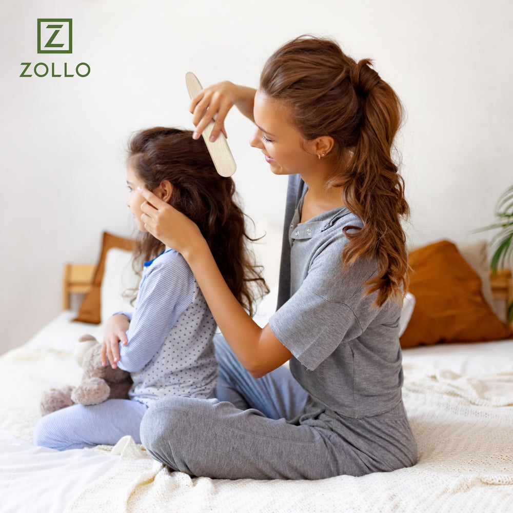 Zollo natural boar brush anti-frizz smoothing result in daily routine.