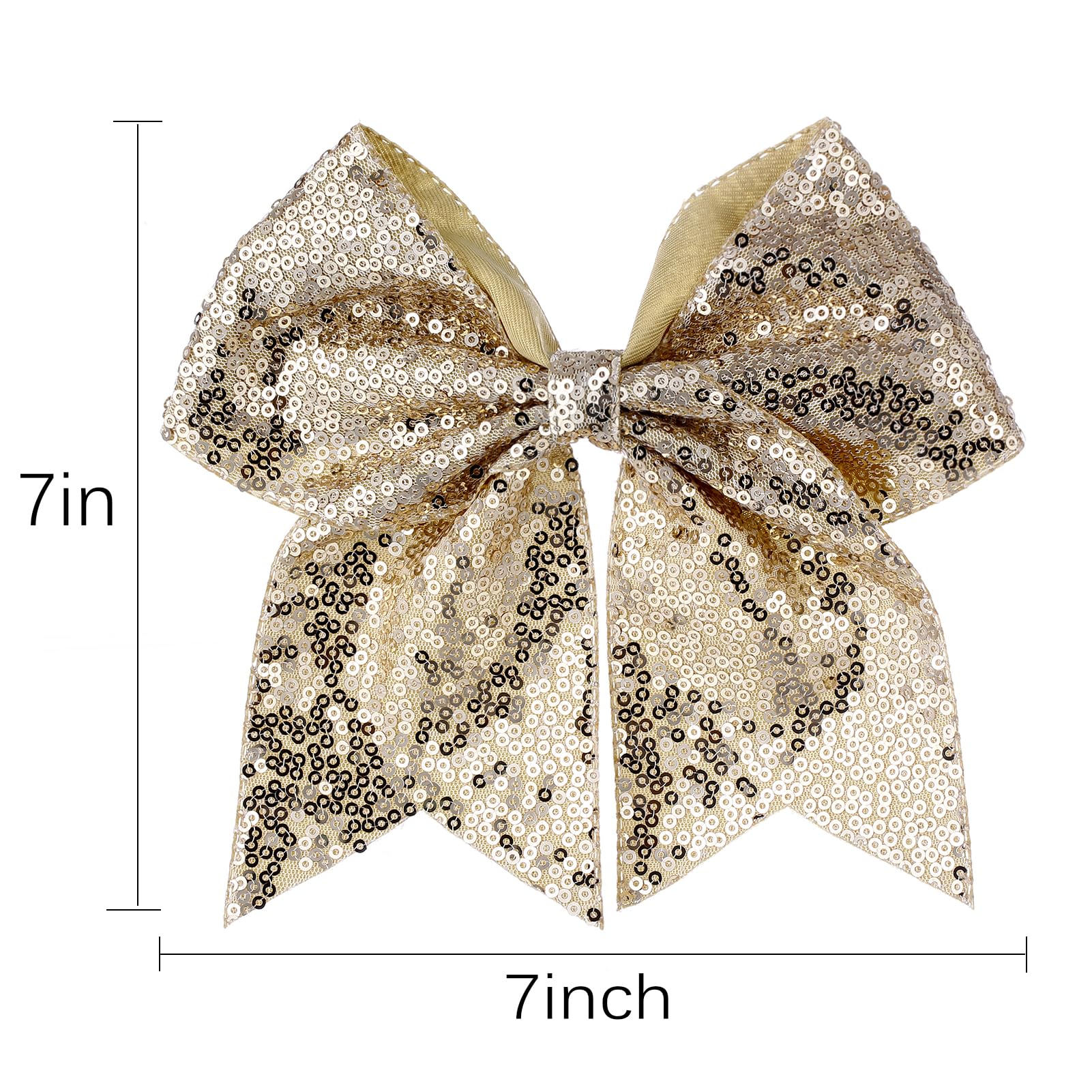 Zolyco cheer bow gold with dress, pairs with casual or dressy looks.