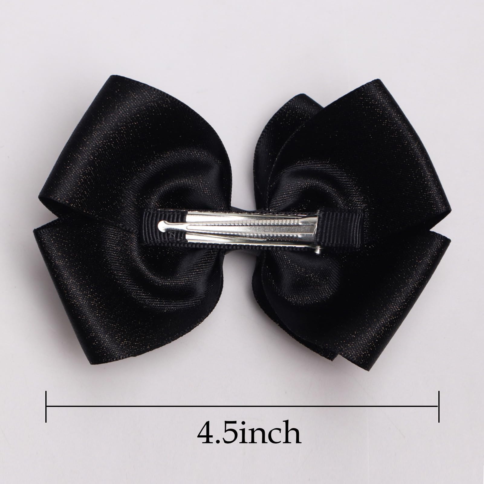 Zolyco satin bow alligator clip demonstrates lightweight, comfortable hair grip.