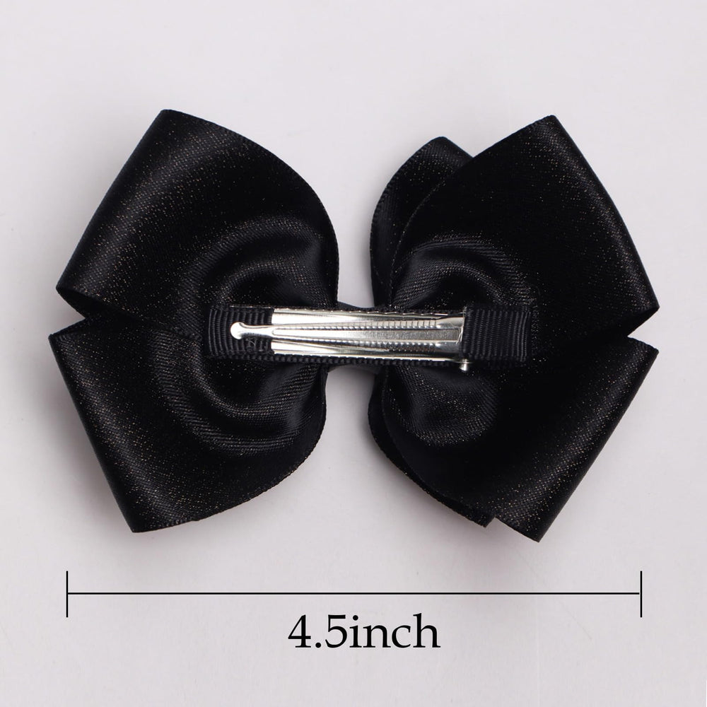 Zolyco satin bow alligator clip demonstrates lightweight, comfortable hair grip.