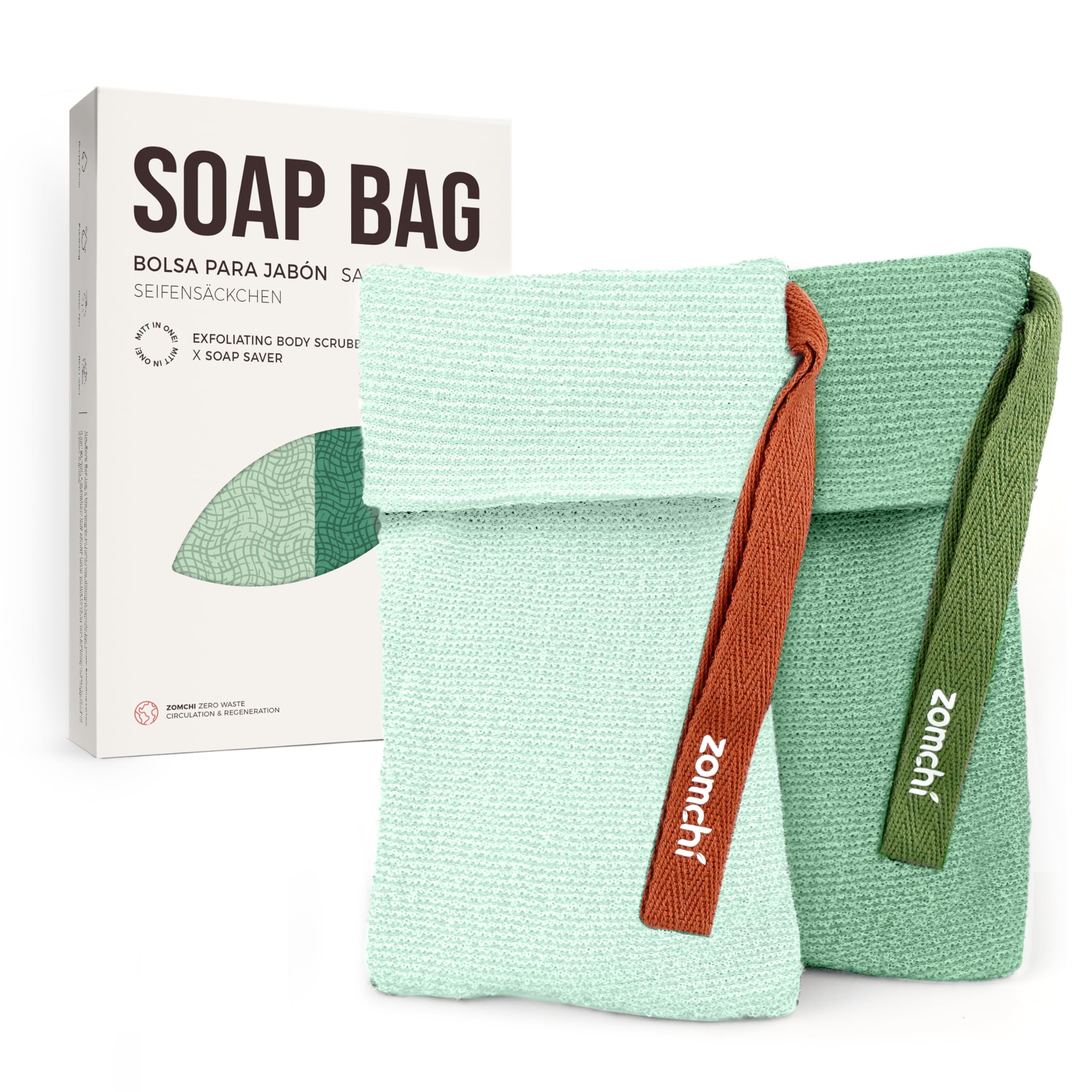 ZOMCHI bar soap saver bags rough highlights vigorous exfoliation for dry skin