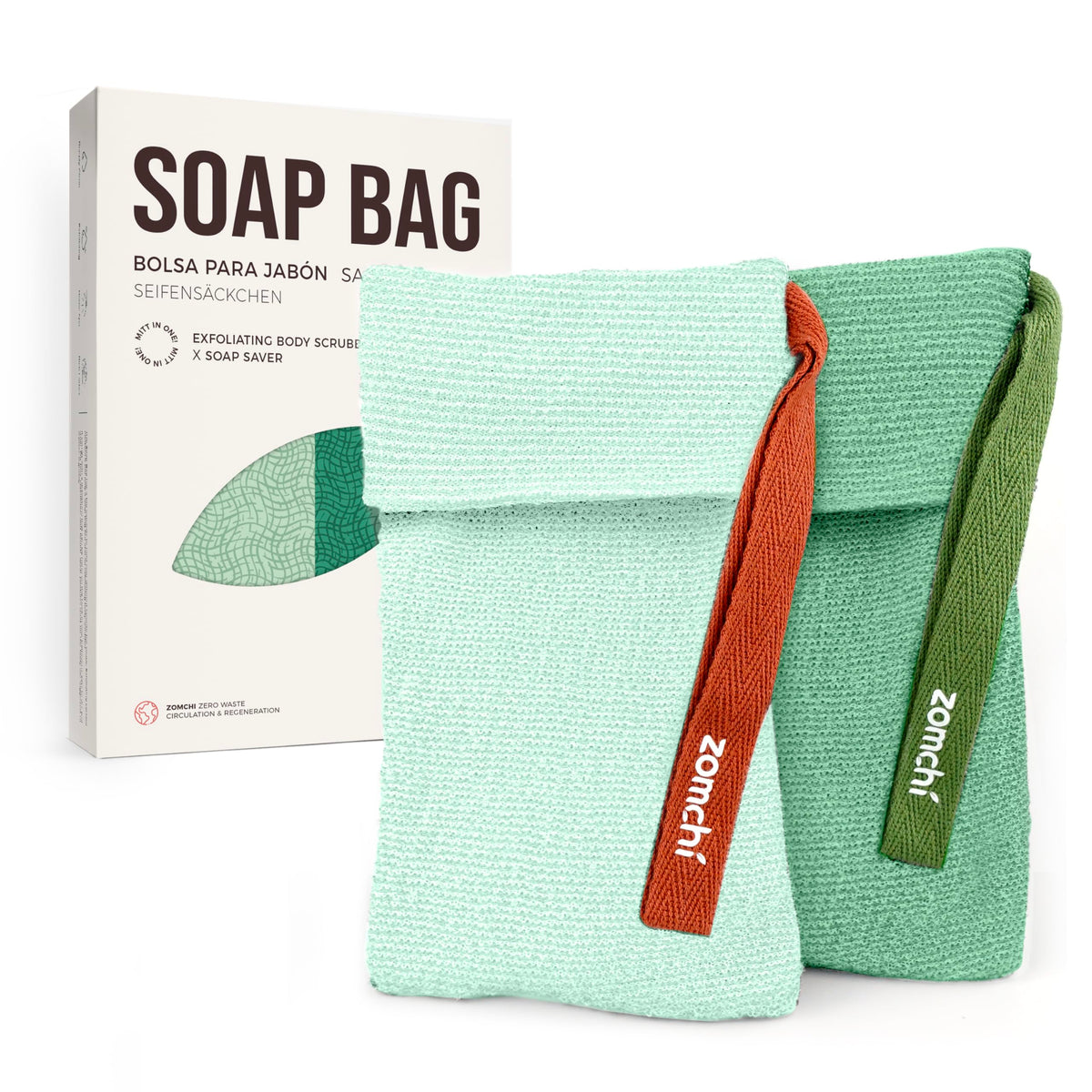 ZOMCHI bar soap saver bags rough highlights vigorous exfoliation for dry skin