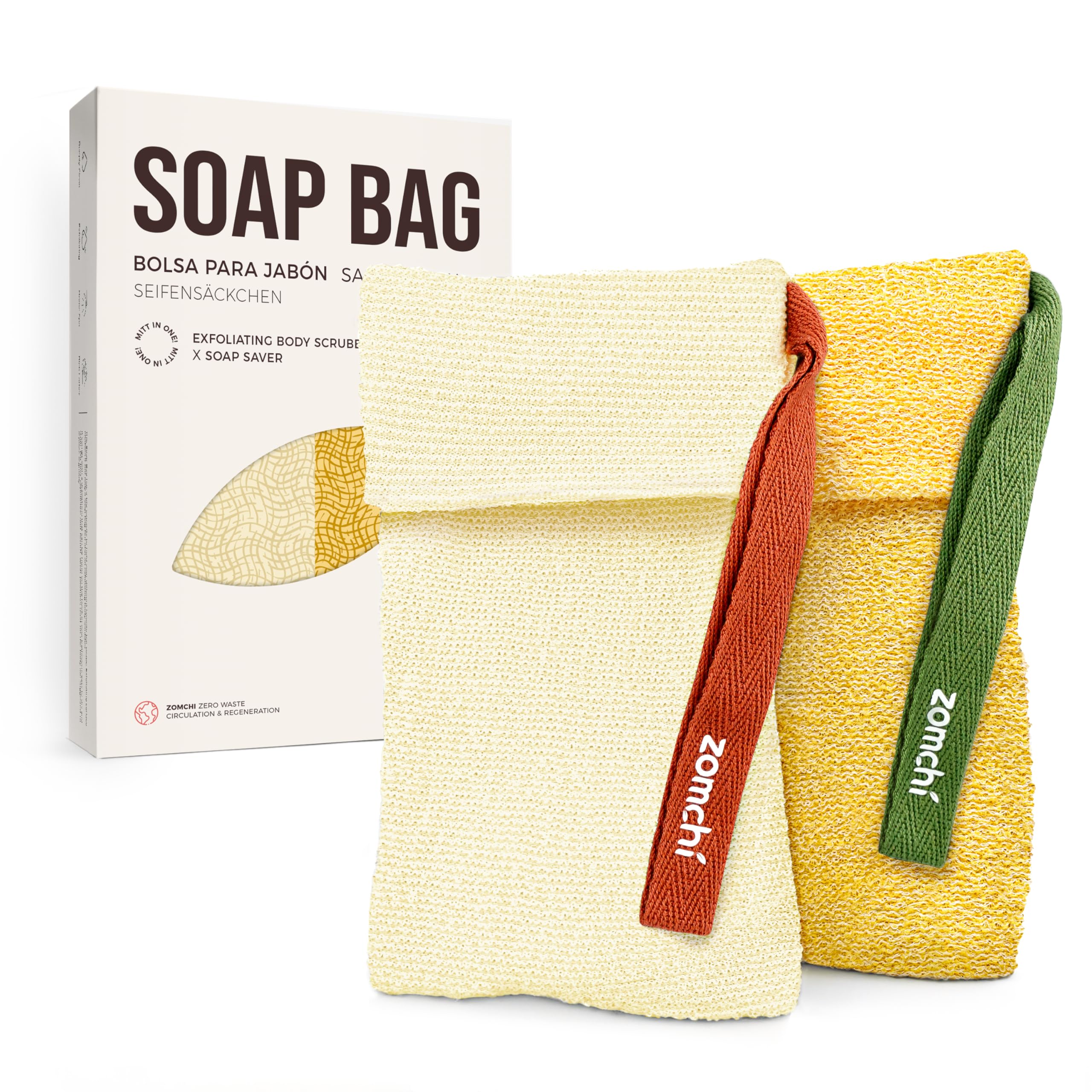 ZOMCHI bar soap saver dual roughness for customized exfoliation and skin renewal.