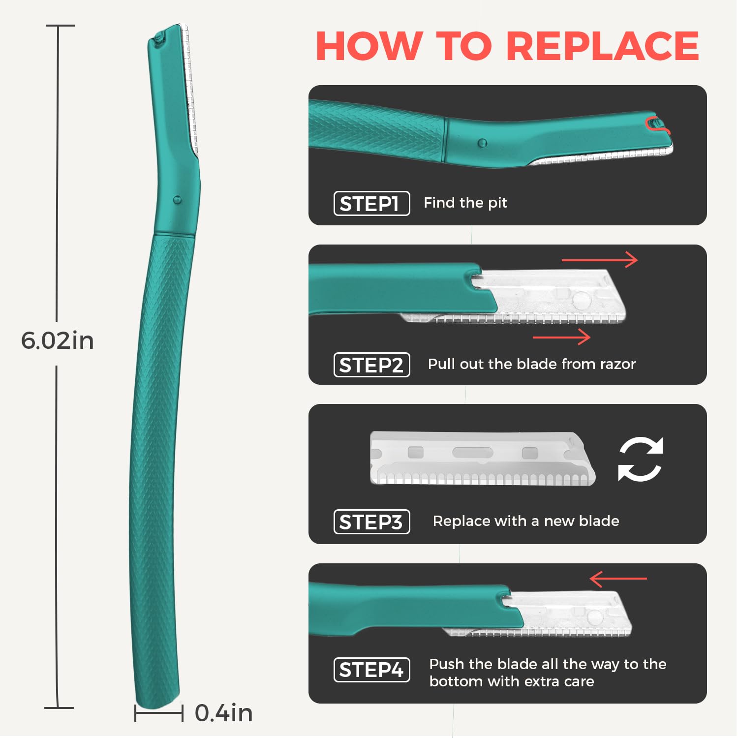 ZOMCHI Blades pack close-up highlighting six replacement blades for extended use
