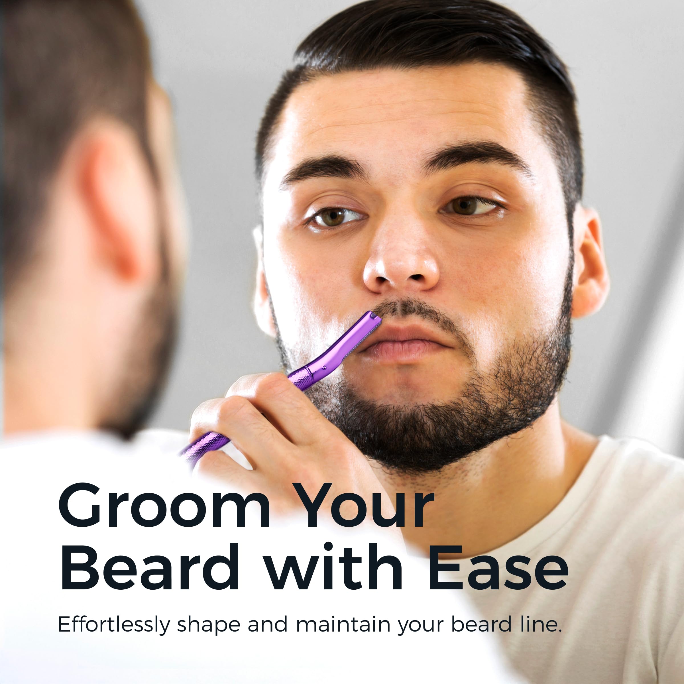 ZOMCHI eyebrow razor handle with dermaplaning tool provides smooth glide.