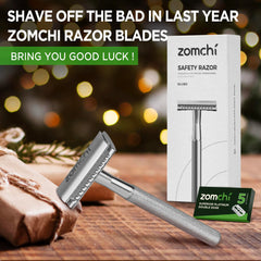 ZOMCHI safety razor in use delivering smooth glide and comfortable shave.