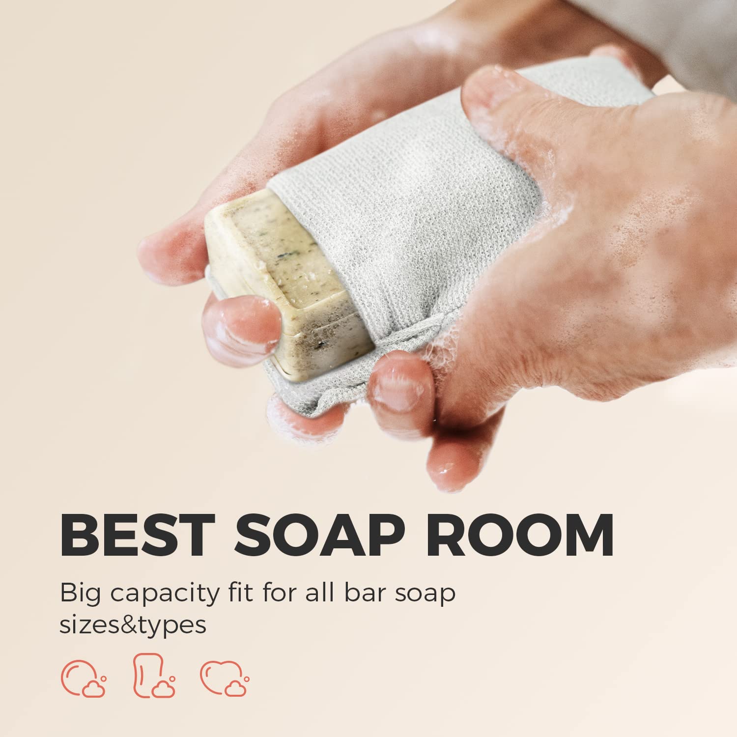 ZOMCHI soap bags circular massage supports gentle exfoliation during baths.