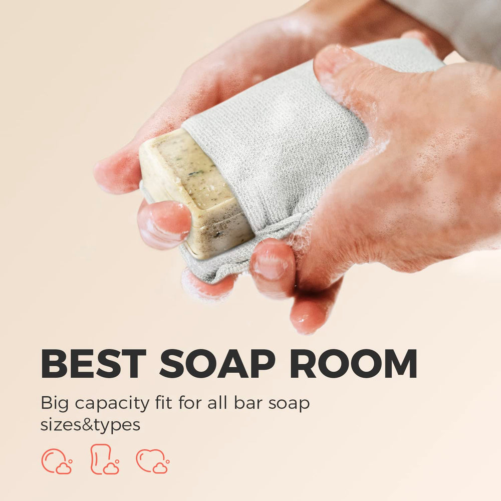 ZOMCHI soap bags circular massage supports gentle exfoliation during baths.