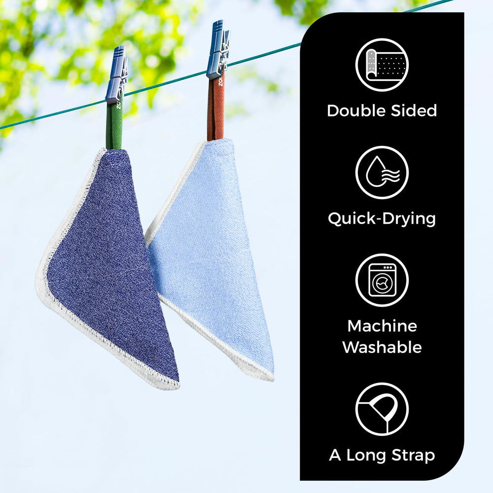 ZOMCHI travel-friendly washcloth fits gym bag for on-the-go cleansing.
