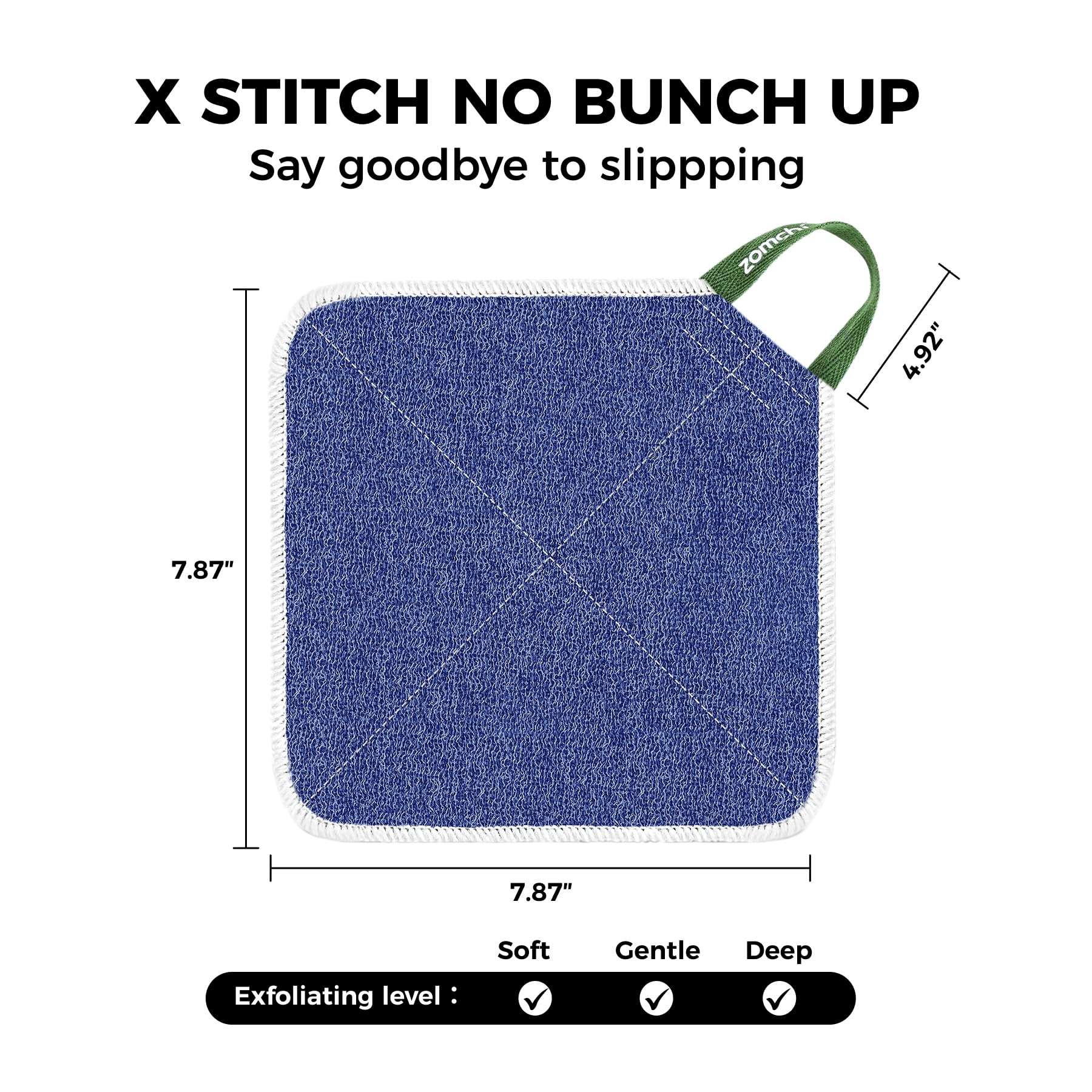 ZOMCHI washcloth large loop for easy hanging and quick drying.