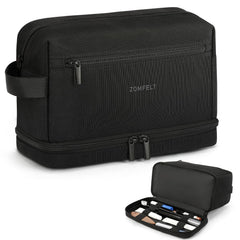 ZOMFELT Toiletry Bag dual layers keeps grooming tools organized on the go.