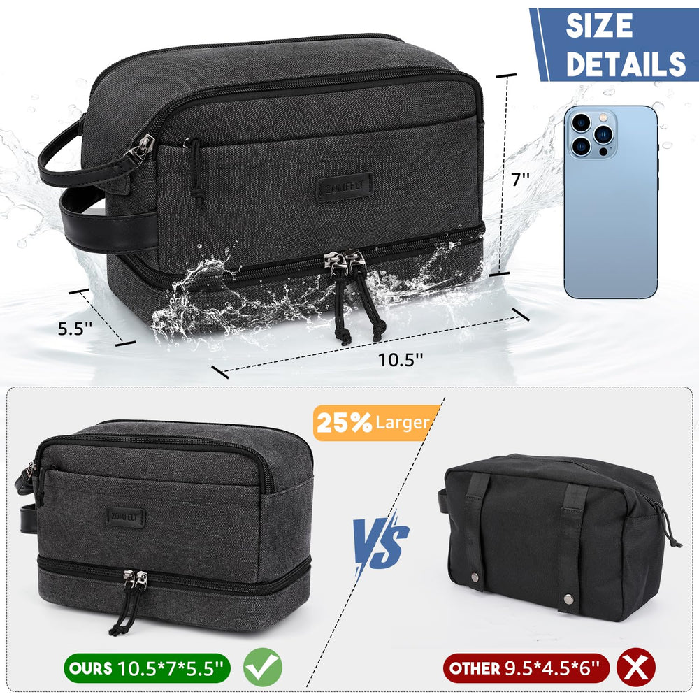 ZOMFELT bottom dual-layer expands storage for grooming tools and cosmetics.