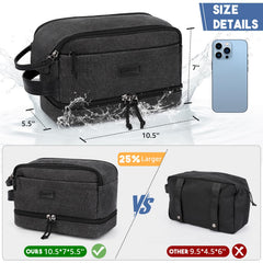 ZOMFELT bottom dual-layer expands storage for grooming tools and cosmetics.