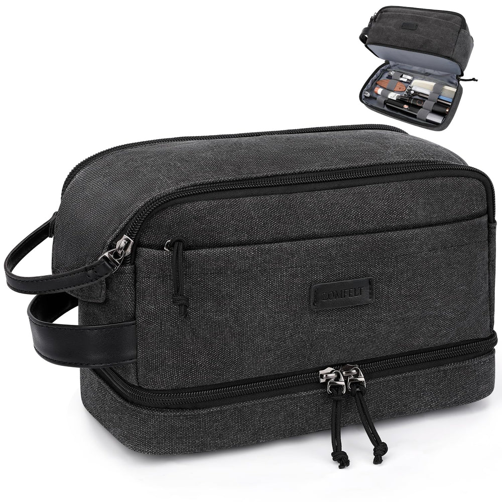 ZOMFELT travel toiletries bag main compartment keeps essentials organized on the go.