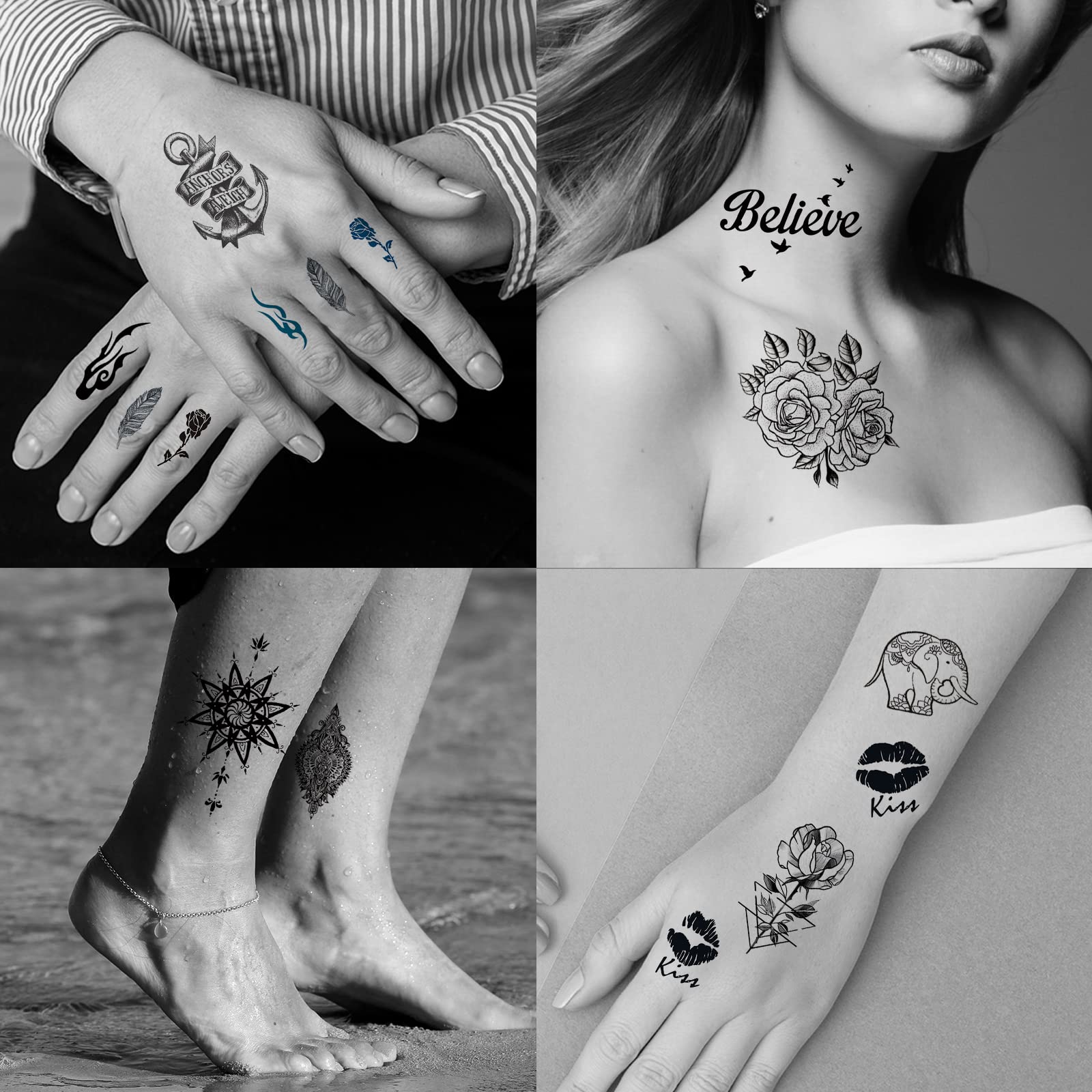 Zomme butterfly glitter tattoos for festival-ready body art with lasting shine.
