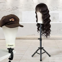 ZOMOI adjustable-height wig head supports ergonomic styling