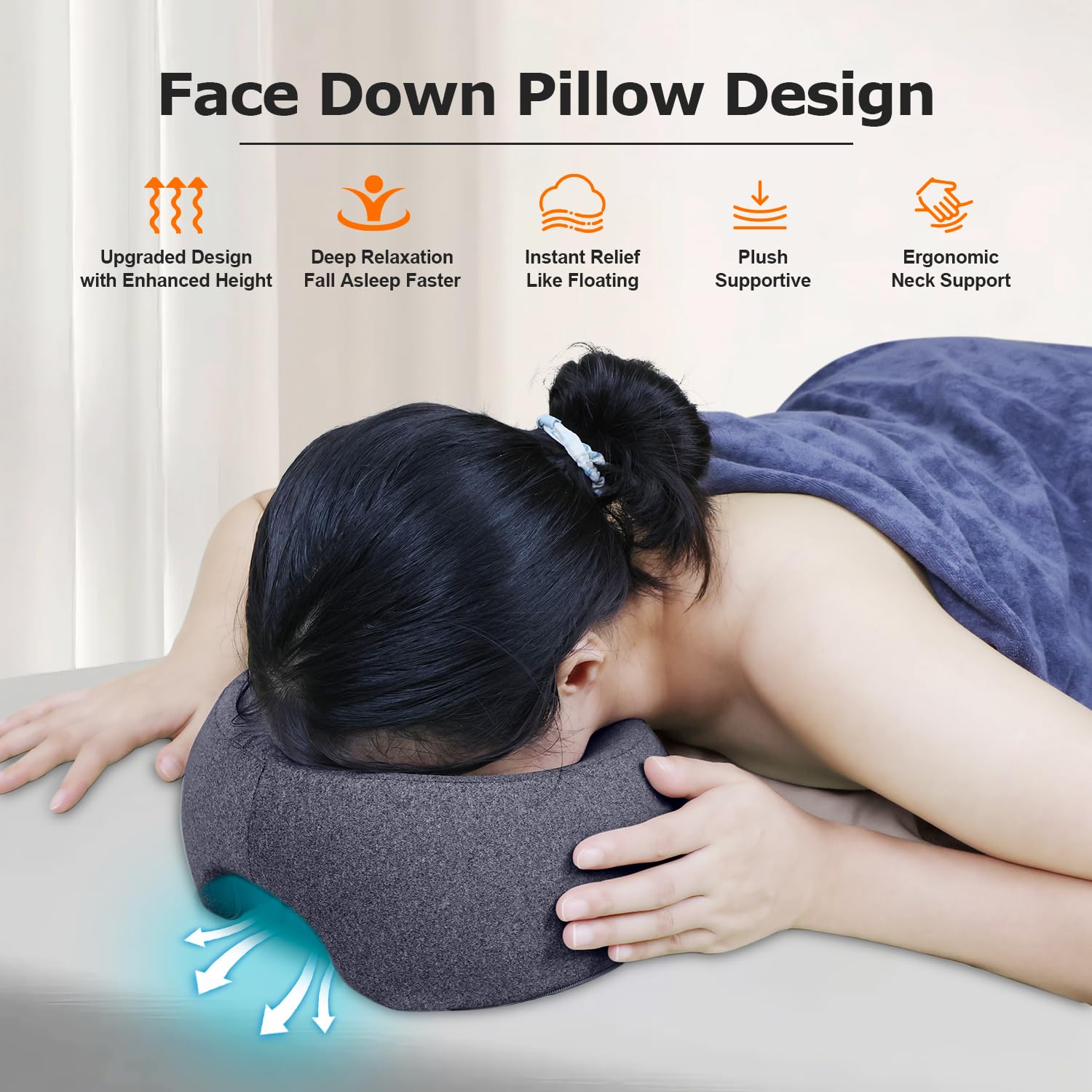 Zonngoo pillow with arm rests supporting relaxed positions