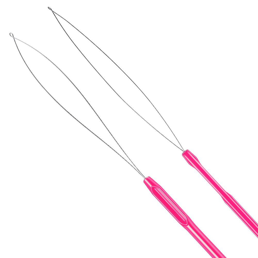 Zonon aguja bucle extensiones rosado facilita pasar cabello con precisión