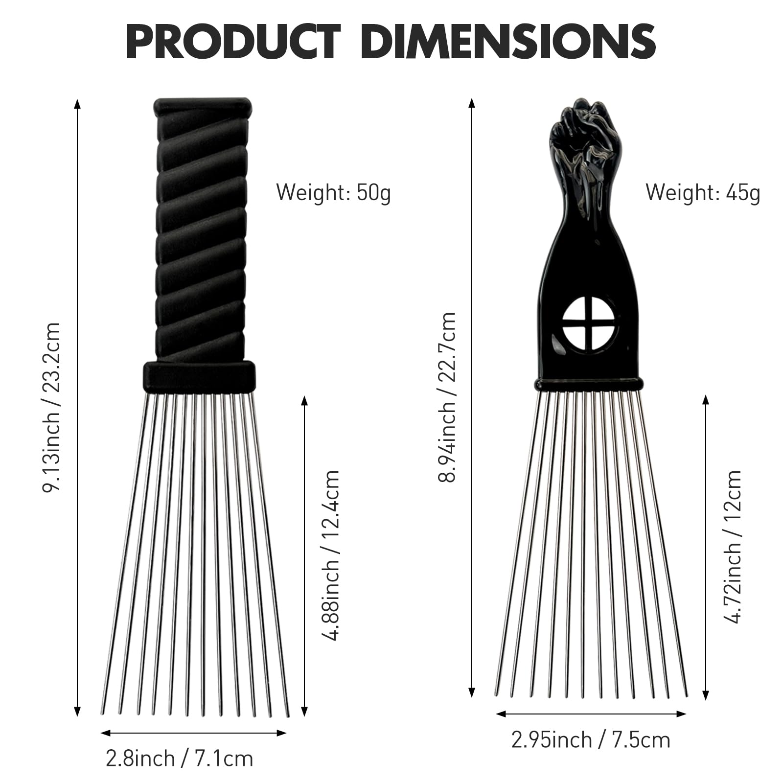 Zoolinn Afro Comb used on curly hair to detangle without pulling