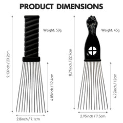 Zoolinn Afro Comb used on curly hair to detangle without pulling