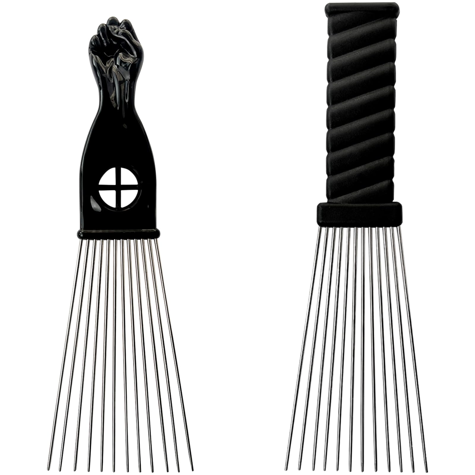 Zoolinn Metal Afro Comb Set two items for detangling curly hair gently