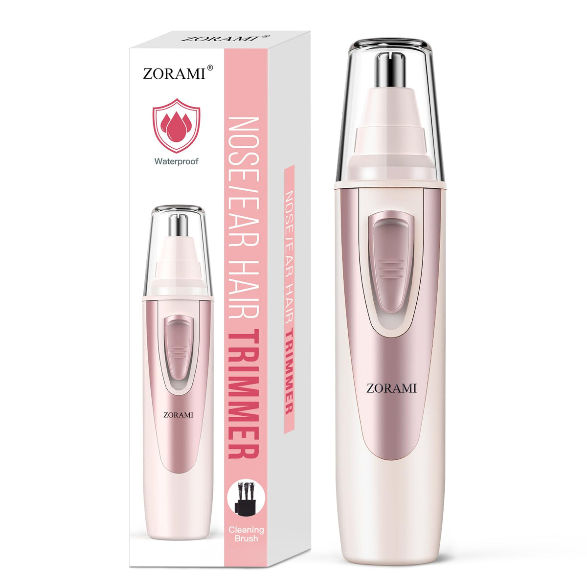ZORAMI ear-nose-hair-trimmer cordless design for quick grooming