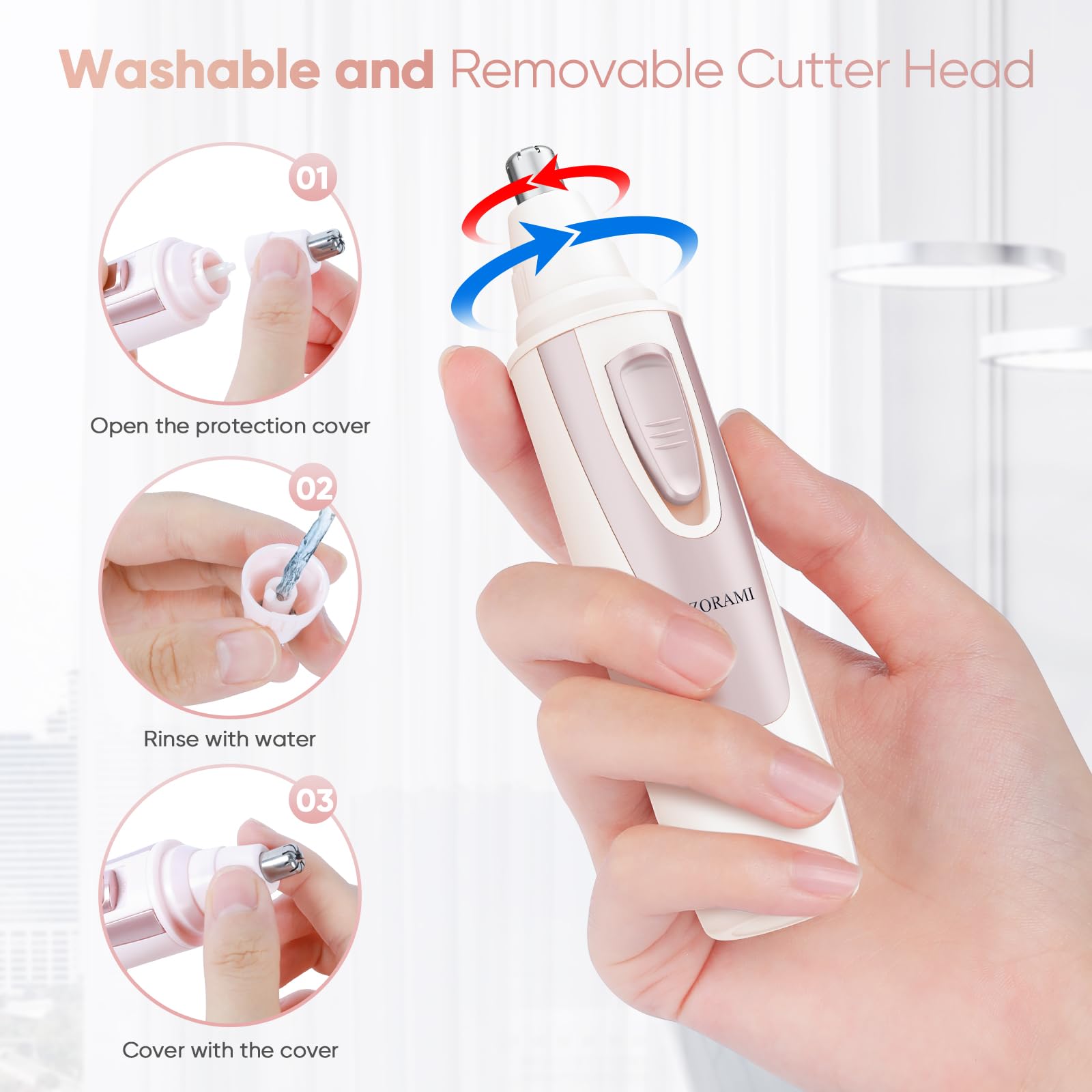 ZORAMI energy-saving whisper-quiet motor supports discreet grooming