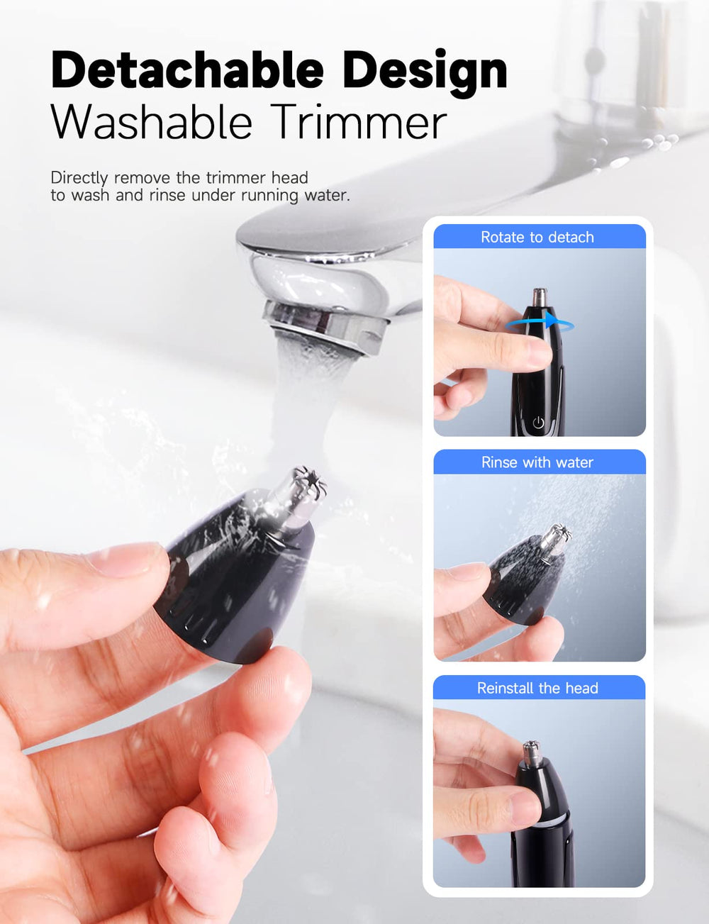 ZORAMI detachable head for easy cleaning after use