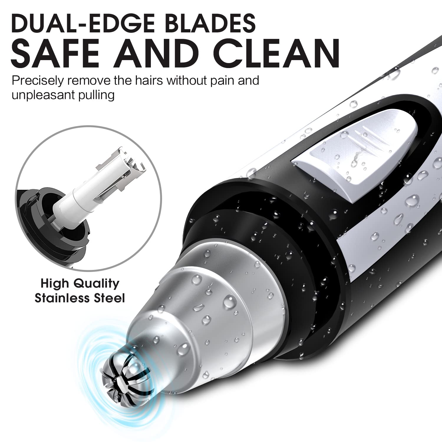ZORAMI trimmer head is washable for easy cleaning after shower or use.
