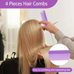 Zorliton parting combs designed for braiding with clean divisions