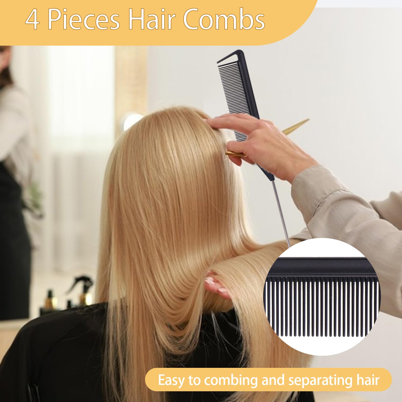 Zorliton rat-tail combs gliding through hair for detangling