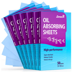 Zorom's oil-absorbing sheets in a dispenser pack for quick midday matte touch-ups
