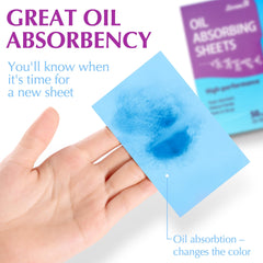 Zorom's blotting sheets on display with one-sheet dispenser for easy use