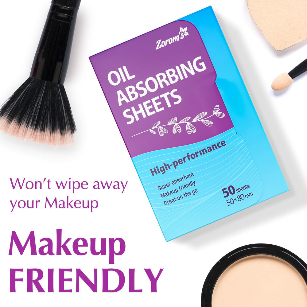 Zorom's blotting papers leave a matte finish and fresh look
